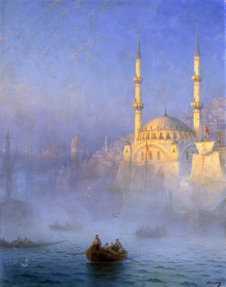 Constantinople, the Top-Kahné Mosque, 1884 by Ivan Aivazovsky, oil painting reproduction on canvas Constantinople, the Top-Kahné Mosque, 1884