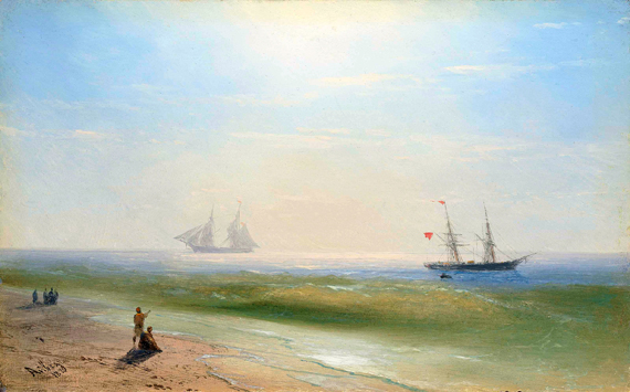 Sailing along the shore by Ivan Aivazovsky, oil painting reproduction on canvas Sailing along the shore