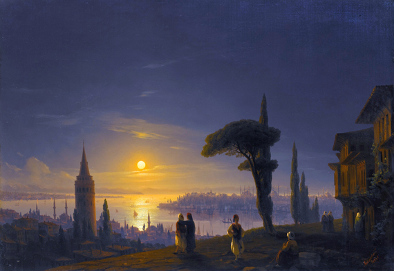 The Galata Tower by Moonlight 1845