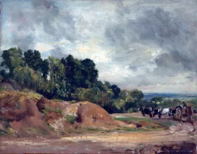 Sandbanks and a Cart and Horses On Hampstead Heath