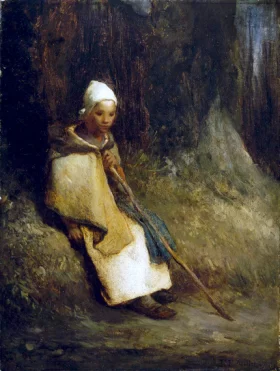 Shepherdess Sitting at the Edge of the Forest