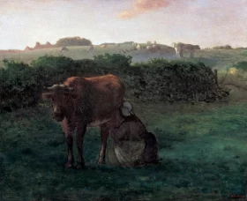 Woman Milking a Cow