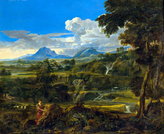 Landscape with Shepherds by Francois Millet, oil painting reproduction on canvas Landscape with Shepherds