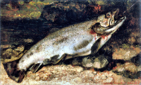 The Trout 1872 by Gustave Courbet, oil painting reproduction on canvas The Trout 1872