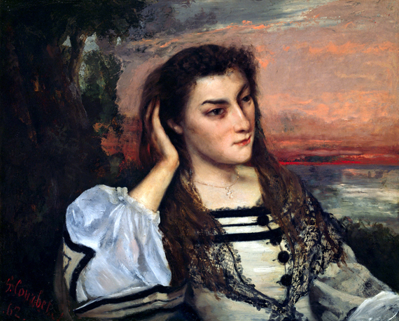 Dreaming (Portrait of Gabrielle Borreau) 1862 by Gustave Courbet, oil painting reproduction on canvas Dreaming (Portrait of Gabrielle Borreau) 1862