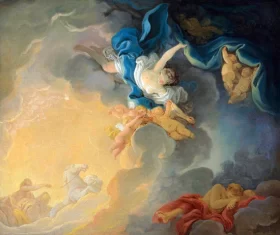 The goddess Aurora triumphs over night, Apollo in his chariot, Morpheus sleeps