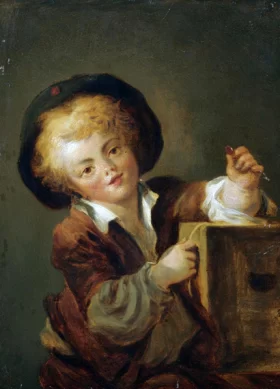 A little boy with a curiosity