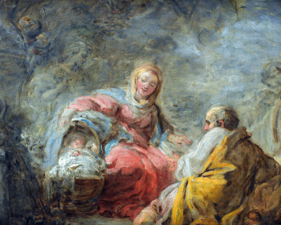 Le repos pendant la fuite en Egypte by Jean-Honoré Fragonard, oil painting reproduction on canvas Le repos pendant la fuite en Egypte