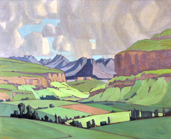 Malutis By Fouriesburg, Eastern Free State by Jacobus Hendrik Pierneef, oil painting reproduction on canvas Malutis By Fouriesburg, Eastern Free State