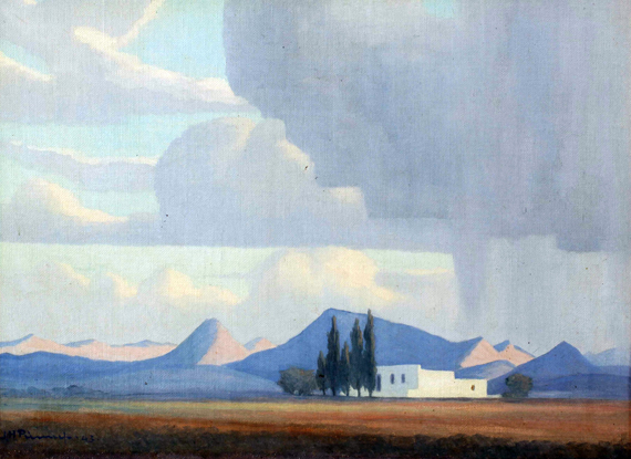 Rain Clouds Approaching by Jacobus Hendrik Pierneef, oil painting reproduction on canvas Rain Clouds Approaching