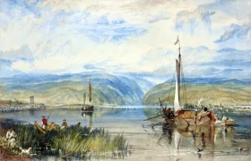Neuwied and Weise Thurn, with Hoch's Monument on the Rhine, looking towards Andernach 1819