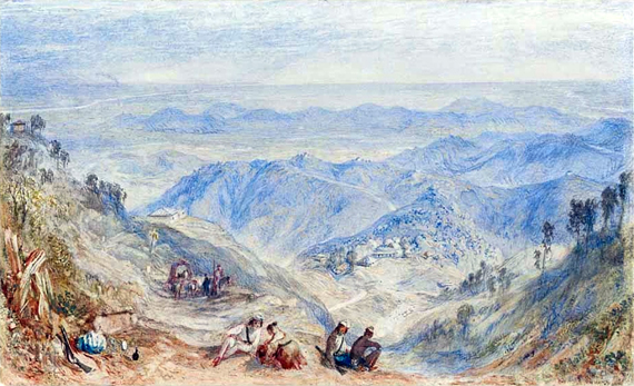 Mussooree and the Dhoon from Landour 1835 by J.M.W. Turner, oil painting reproduction on canvas Mussooree and the Dhoon from Landour 1835