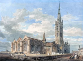North East View of Grantham Church, Lincolnshire 1797