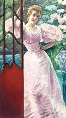 Moses with the tablets of the law Young Woman in a Conservatory