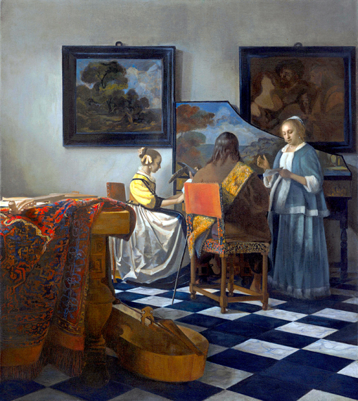 The concert by Johannes Vermeer, oil painting reproduction on canvas The concert