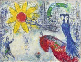 Soleil au cheval rouge