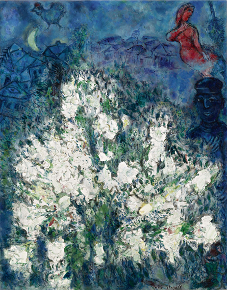 Le buisson en fleurs by Marc Chagall (Inspired by), oil painting reproduction on canvas Le buisson en fleurs