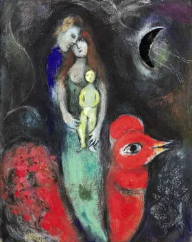 La famille et le coq rouge
