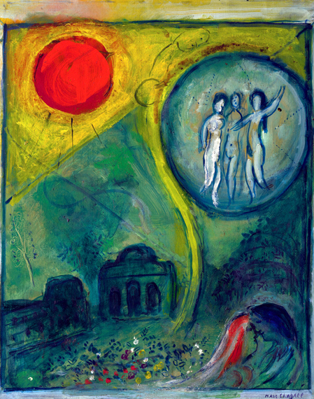 Le Carrousel Du Louvre, Étude by Marc Chagall (Inspired by), oil painting reproduction on canvas Le Carrousel Du Louvre, Étude