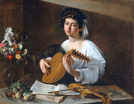 The Lute Player (Saint Petersburg) 1595 by Caravaggio, oil painting reproduction on canvas The Lute Player (Saint Petersburg) 1595