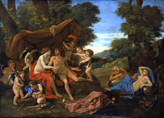 Mars and Venus by Nicolas Poussin, oil painting reproduction on canvas Mars and Venus
