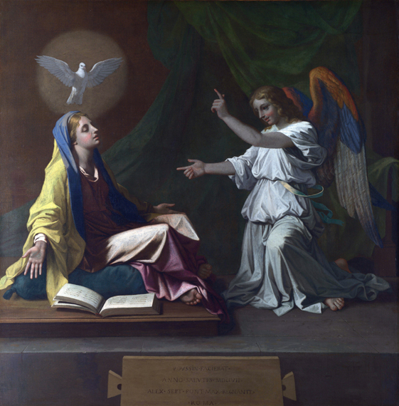 The Annunciation 1657 by Nicolas Poussin, oil painting reproduction on canvas The Annunciation 1657