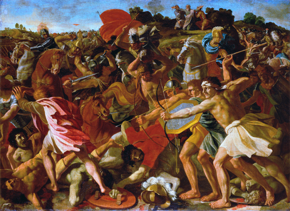 The Victory of Joshua over the Amalekites by Nicolas Poussin, oil painting reproduction on canvas The Victory of Joshua over the Amalekites