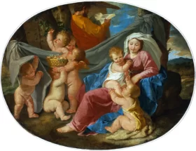 Holy Family at Rest with the Infant Saint John the Baptist and Putti 1627
