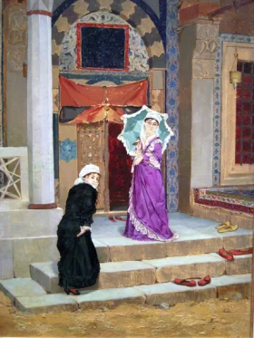 Two Women in Front of the Tomb Door