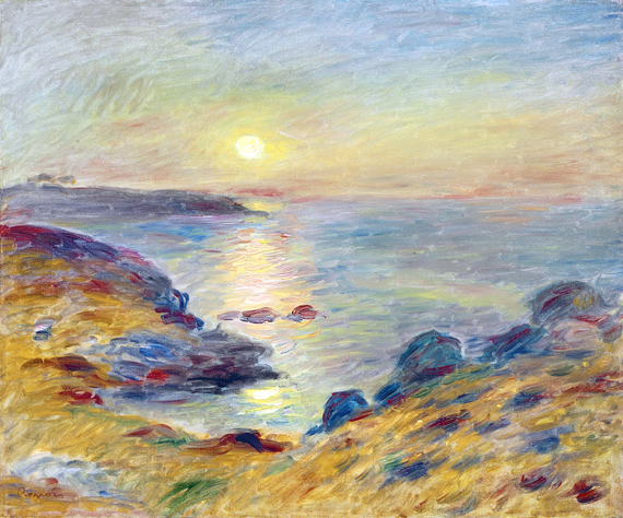 Coucher De Soleil a Douarnenez by Pierre Auguste Renoir, oil painting reproduction on canvas Coucher De Soleil a Douarnenez