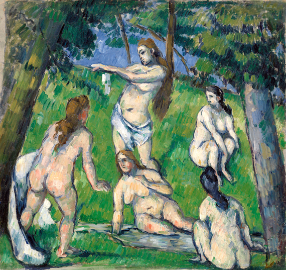 Five Bathers 1877 by Paul Cezanne, oil painting reproduction on canvas Five Bathers 1877