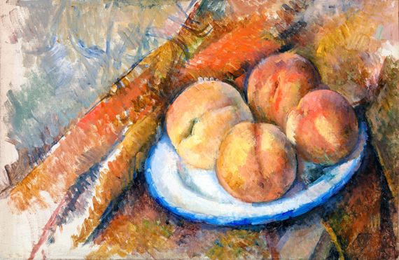 Four Peaches on a Plate by Paul Cezanne, oil painting reproduction on canvas Four Peaches on a Plate