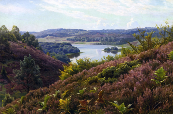 A Summer’s Day 1924 by Peder Mørk Mønsted, oil painting reproduction on canvas A Summer's Day 1924