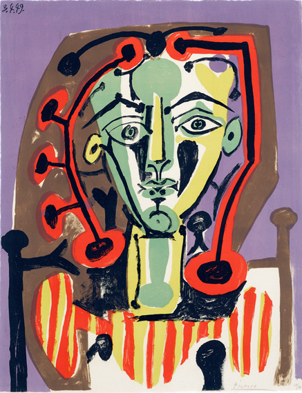 Figure Au Corsage Rayé by Pablo Picasso (Inspired by), oil painting reproduction on canvas Figure Au Corsage Rayé