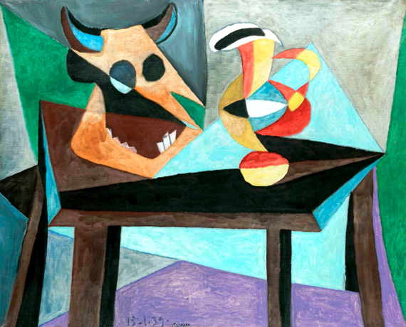 Nature Morte- Tête De Taureau by Pablo Picasso (Inspired by), oil painting reproduction on canvas Nature Morte- Tête De Taureau