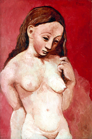 Nu Sur Fond Rouge by Pablo Picasso (Inspired by), oil painting reproduction on canvas Nu Sur Fond Rouge