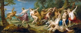 Diana and Her Nymphs Surprised by the Fauns