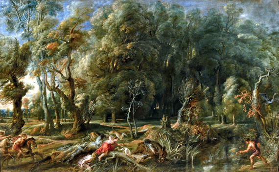 Atalanta and Meleagro Hunting the Boar of Calidón