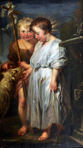 Jesus with Saint John and the Lamb by Peter Paul Rubens, oil painting reproduction on canvas Jesus with Saint John and the Lamb