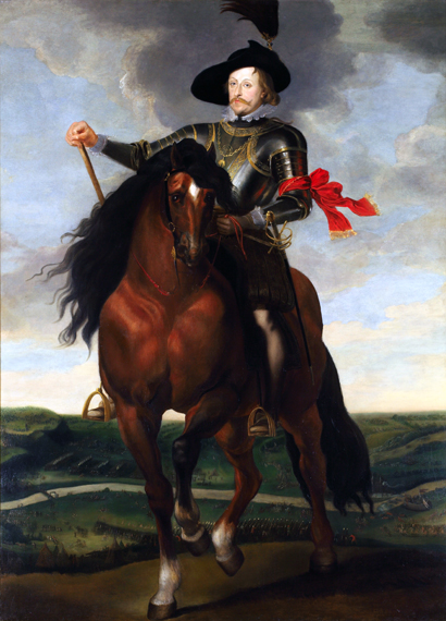 Equestrian Portrait of Crown Prince Władysław Vasa with the Battle of Khotyn in the Background 1624