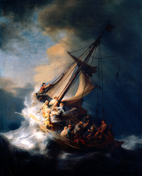 Christ in the Storm on the Lake of Galilee 1633 by Rembrandt, oil painting reproduction on canvas Christ in the Storm on the Lake of Galilee 1633