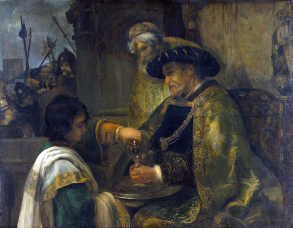Pilate Washing his Hands by Rembrandt, oil painting reproduction on canvas Pilate Washing his Hands