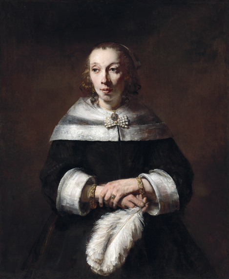 Portrait of a Woman with an Ostrich-Feather Fan