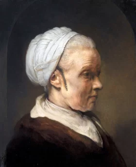 Study of an elderly women in a white cap