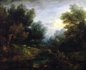Intérieur 1872 Landscape- Sheep in a Woodland Glade