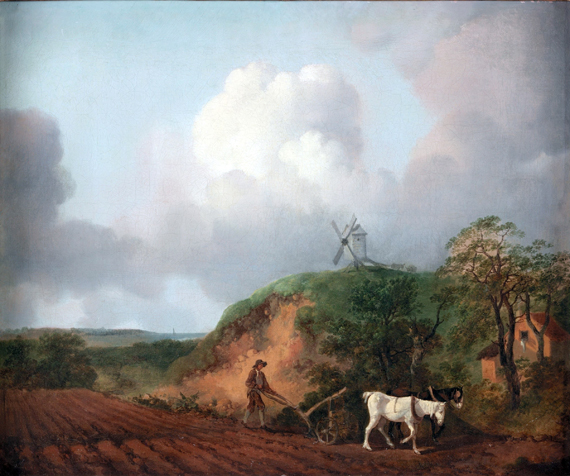 Peasant Ploughing with Two Horses by Thomas Gainsborough, oil painting reproduction on canvas Peasant Ploughing with Two Horses