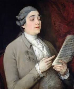 Portrait de Giusto Ferdinando Tenducci tenant une partition