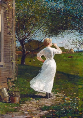 Blowing the Horn at Seaside, 1870