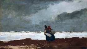 The Grosse Gehege near Dresden 1832 Two Figures by the Sea 1882