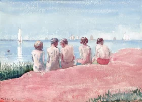 Five Boys at the Shore, Gloucester 1880